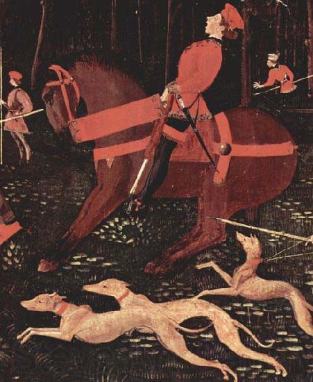 paolo uccello Portion of Paolo Uccello The Hunt Norge oil painting art